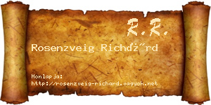 Rosenzveig Richárd névjegykártya